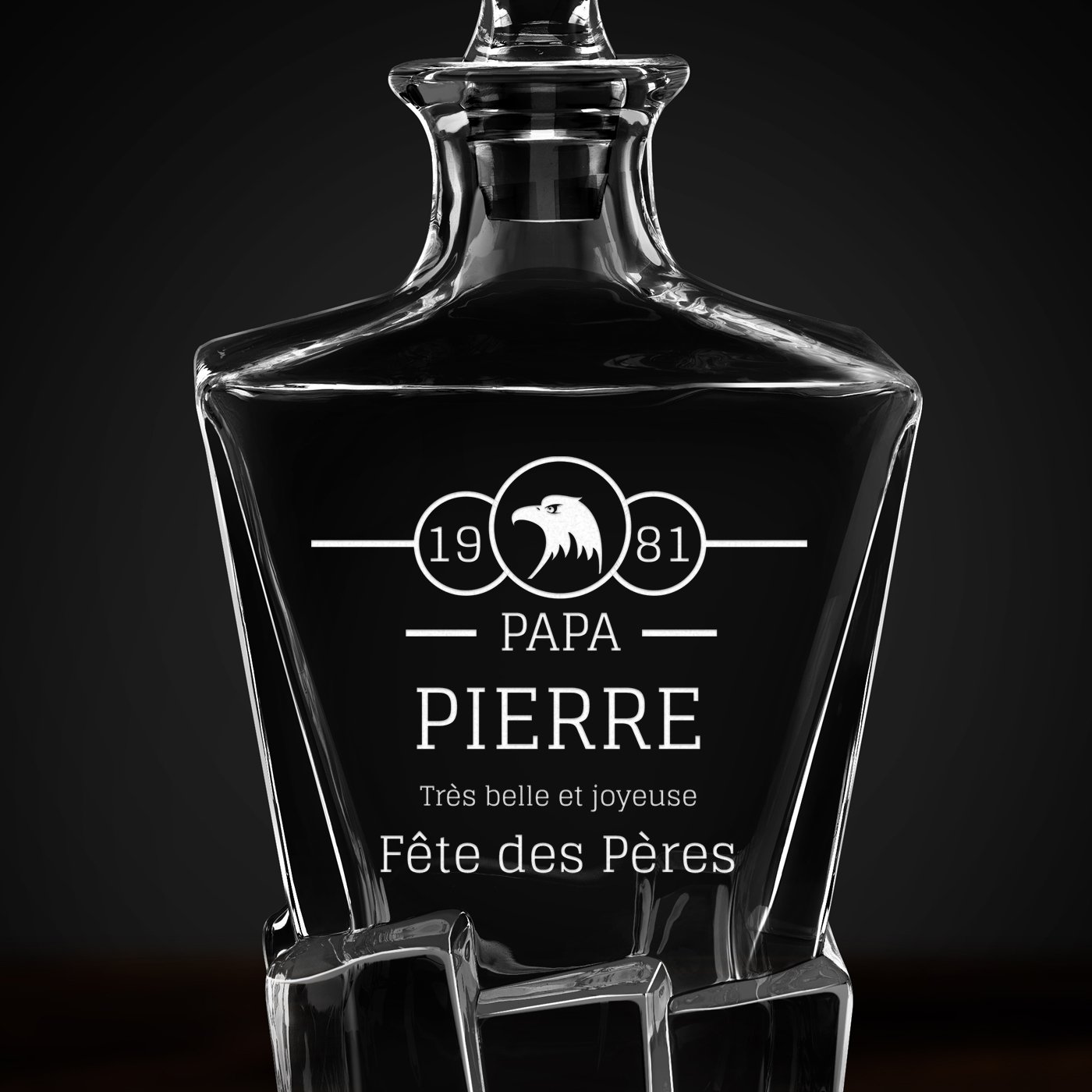 Carafe à whisky Ice Blink avec gravure pour la fête des pères