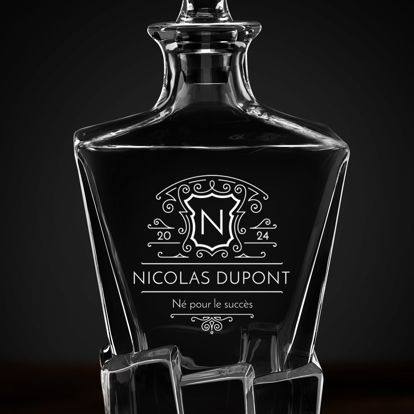 Carafe à whisky Ice Blink avec gravure pour patron