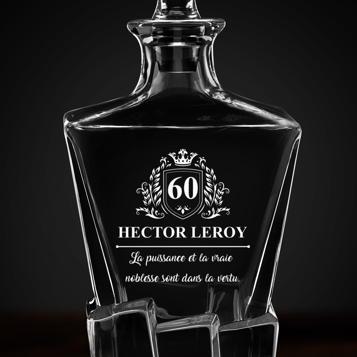 Carafe à whisky Ice Blink avec gravure pour homme pour 60e anniversaire