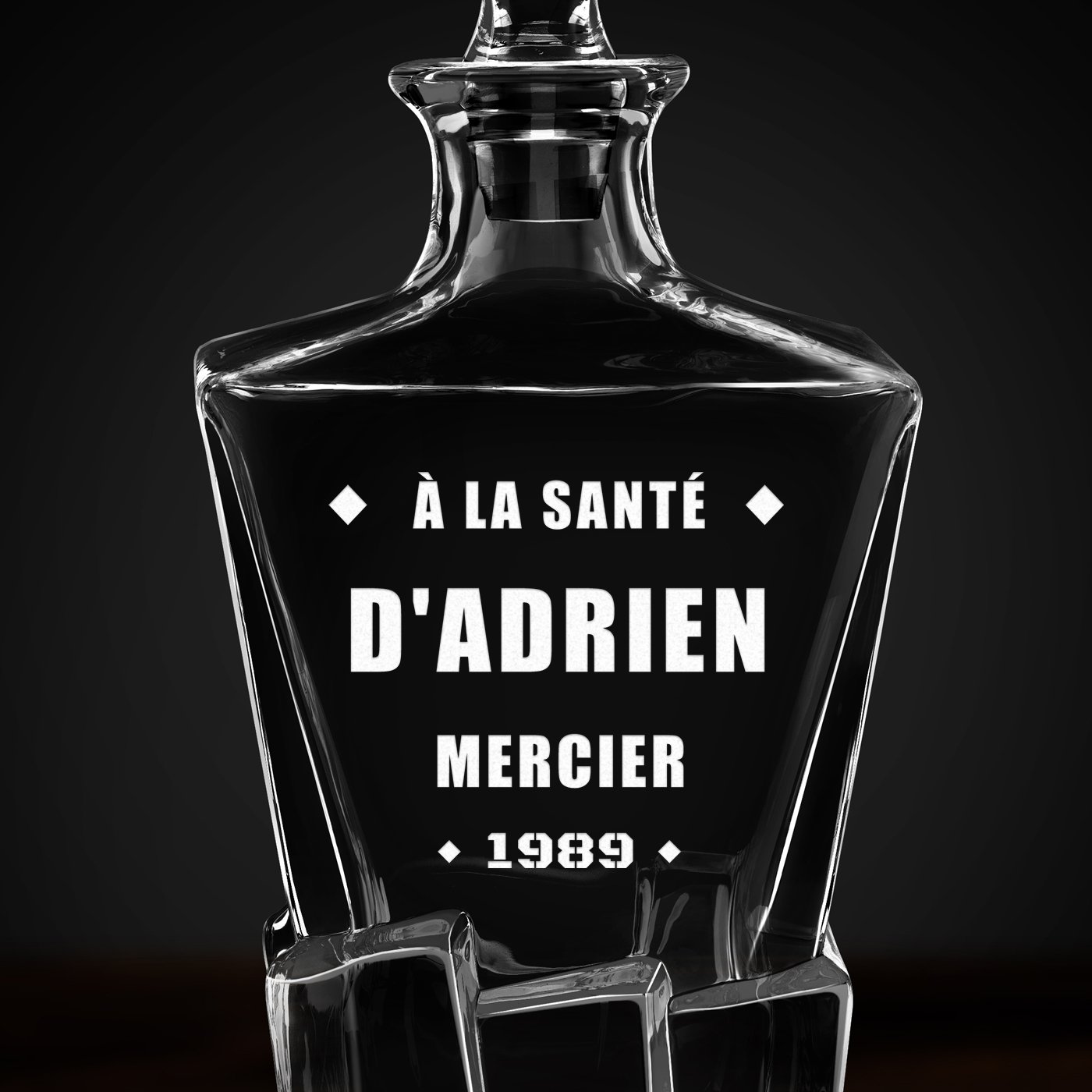 Carafe à whisky Ice Blink avec gravure pour anniversaire homme