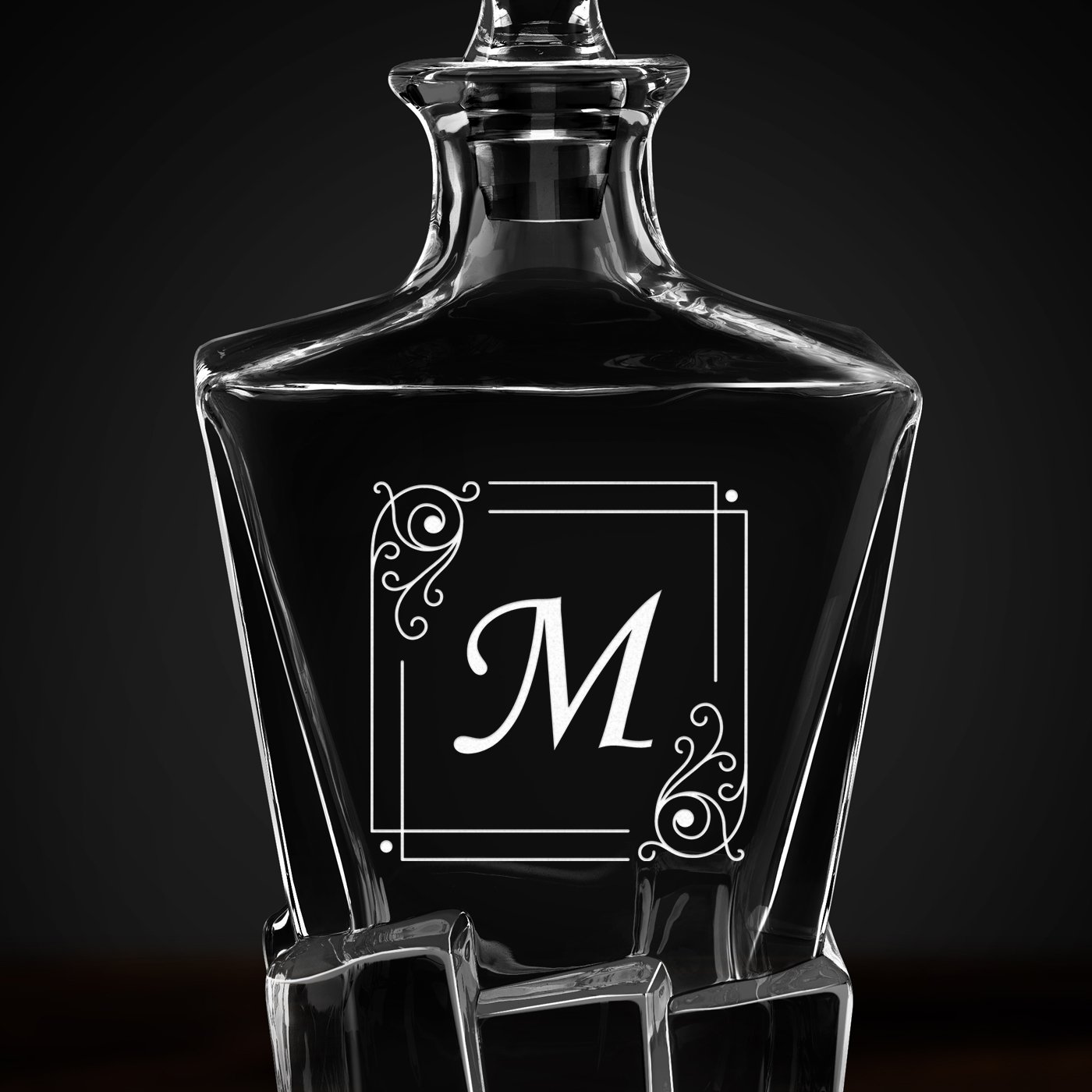 Carafe à whisky Ice Blink avec initiale gravée pour un proche