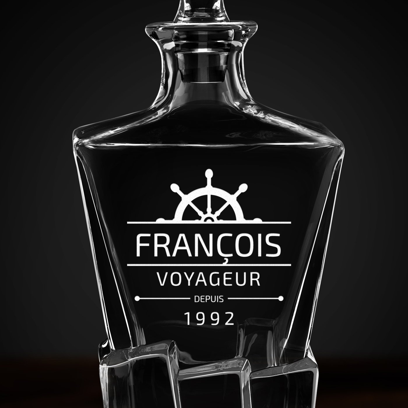 Carafe à whisky Ice Blink avec gravure pour un voyageur