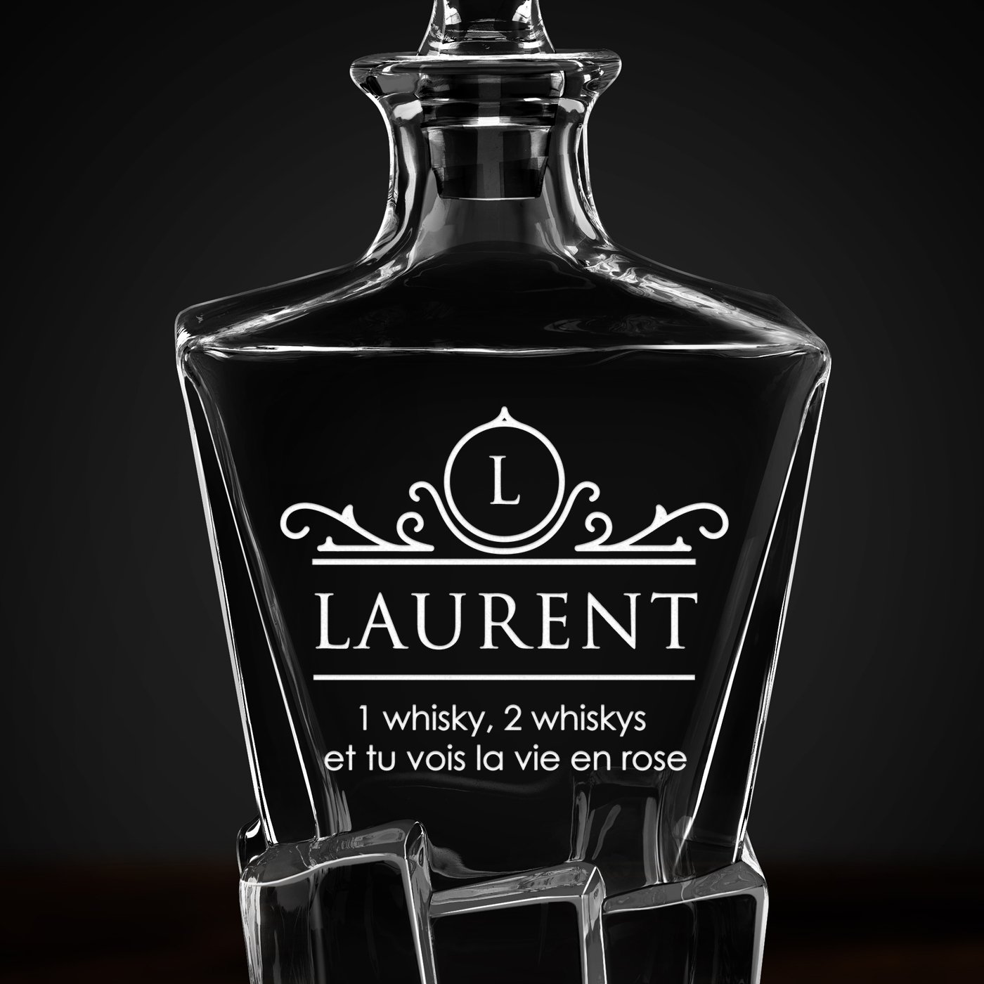 Carafe à whisky Ice Blink avec gravure pour l'anniversaire d'un copain