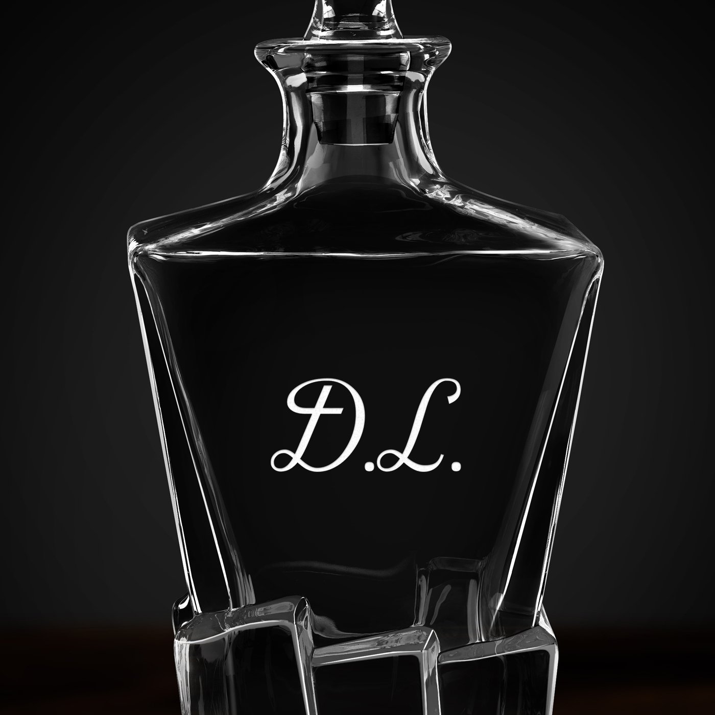 Carafe à whisky Ice Blink avec gravure pour homme avec des initiales