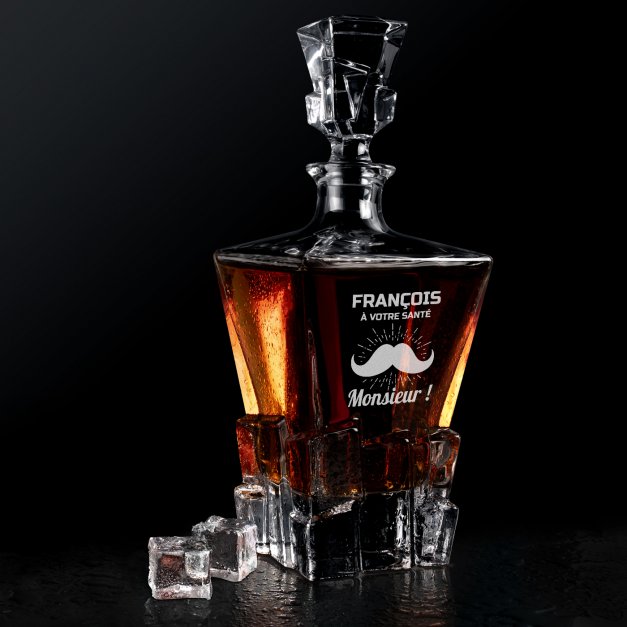 Carafe à whisky Ice Blink avec gravure pour monsieur
