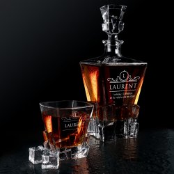 Carafe à whisky Ice Blink et 4 verres avec gravure  pour l'anniversaire d'un copain