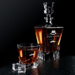 Carafe à whisky Ice Blink et 6 verres avec gravure pour papa