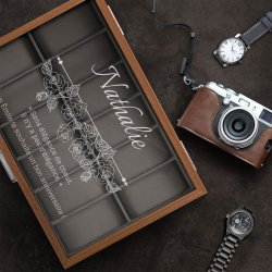 Boîte à montres gravée pour l'anniversaire d'une épouse
