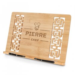 Support de livre en bois de bambou personnalisé pour chef de cuisine