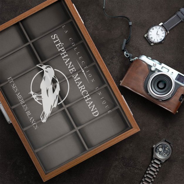 Boîte à montres gravée pour l'anniversaire de parrain