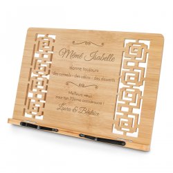 Support de livre en bois de bambou personnalisé pour mamie