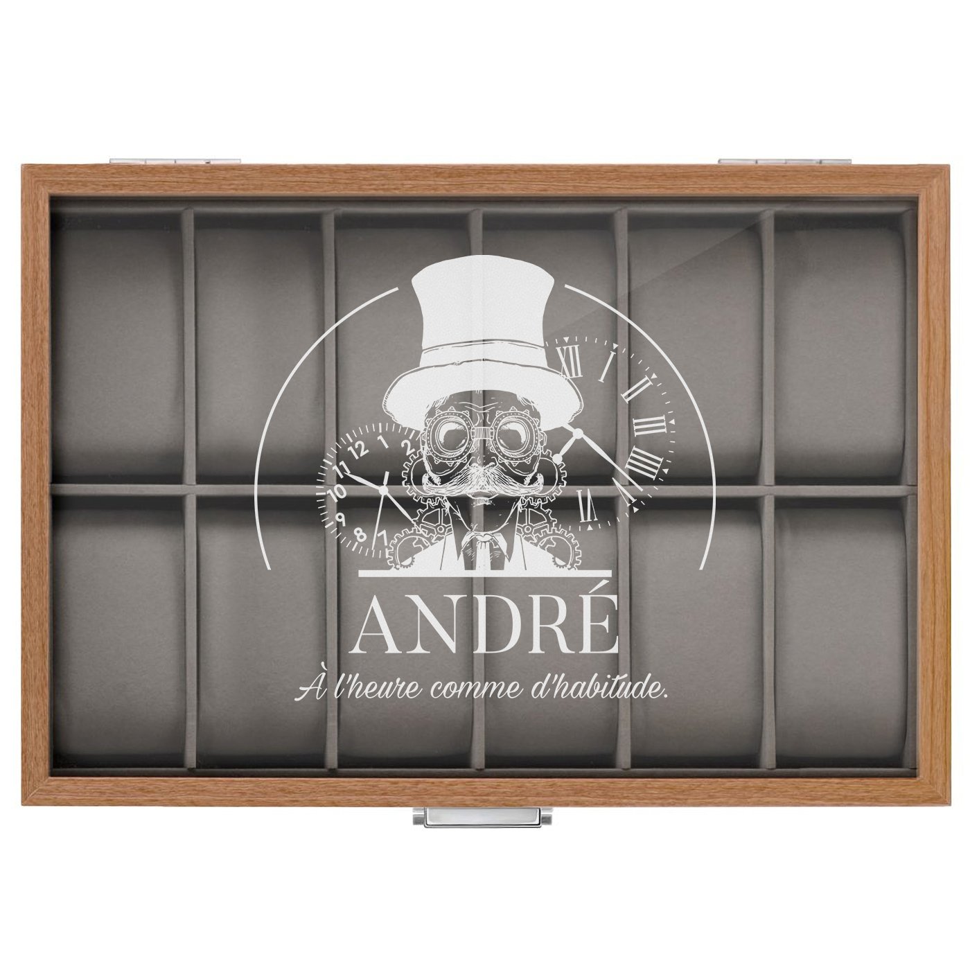 Boîte à montres gravée pour l'anniversaire d'un collègue