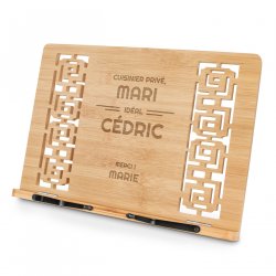 Support de livre en bois de bambou personnalisé pour mari