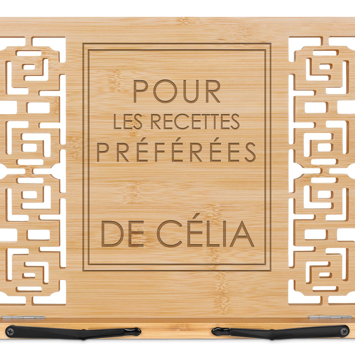Support de livre en bois de bambou personnalisé pour elle 