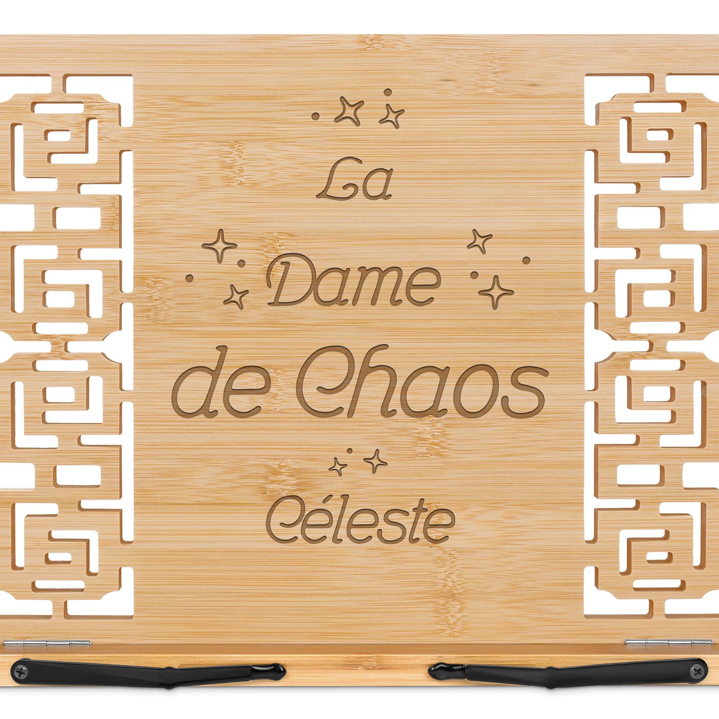 Support de livre en bois de bambou personnalisé pour elle pour son anniversaire