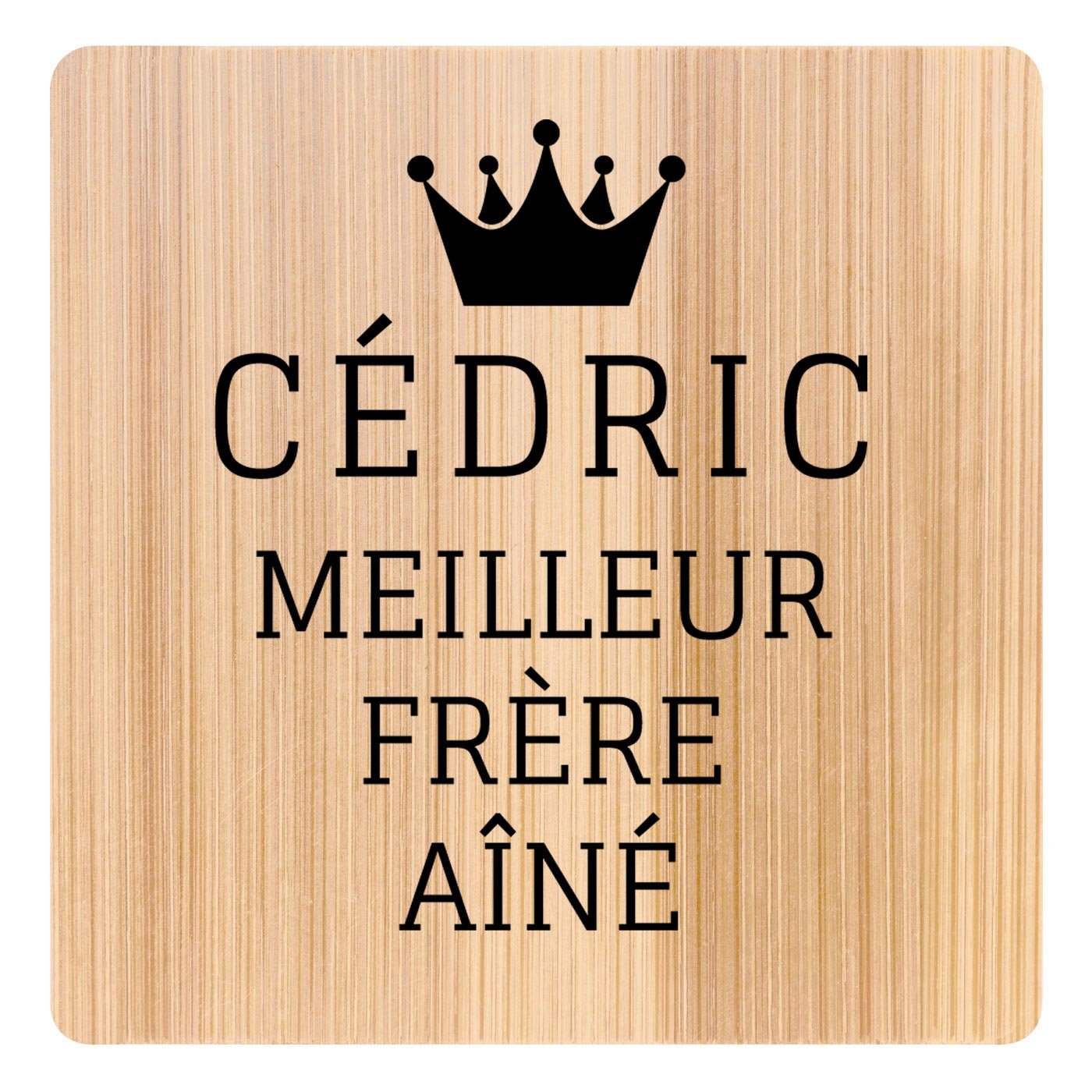 Ensemble de dessous de verres en bambou personnalisé pour le meilleur frère