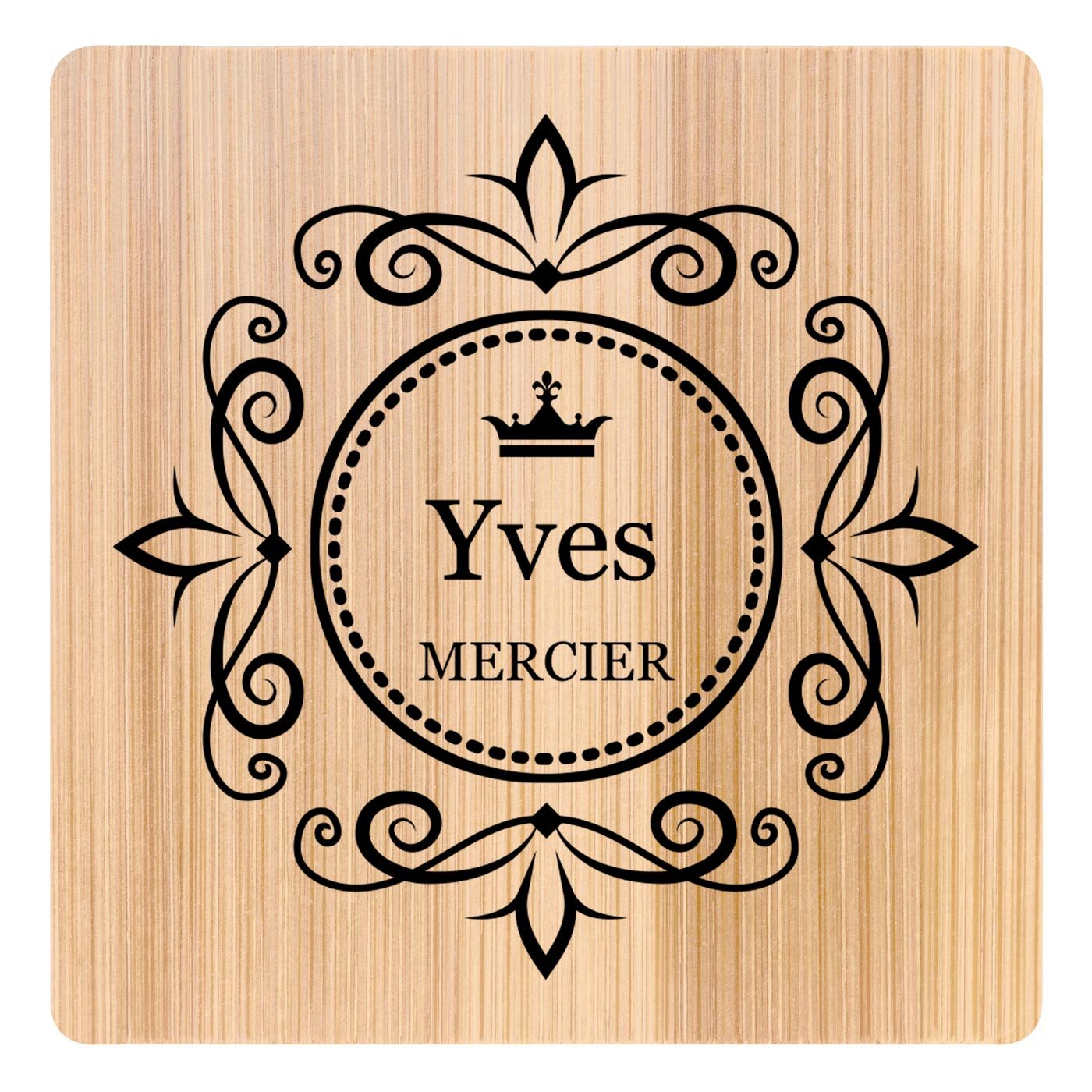 Ensemble de dessous de verres en bambou personnalisé pour un copain pour l'enterrement de vie de garçon