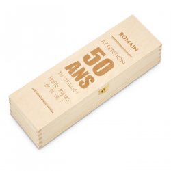 Boîte à vin en bois personnalisée pour 1 bouteille pour un homme pour ses 50 ans