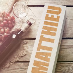 Boîte à vin en bois personnalisée pour 1 bouteille pour l'anniversaire d'un homme