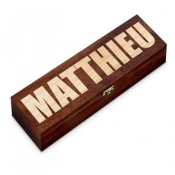 Coffret à vin en bois avec gravure pour 1 bouteille pour un copain pour la Saint-Valentin