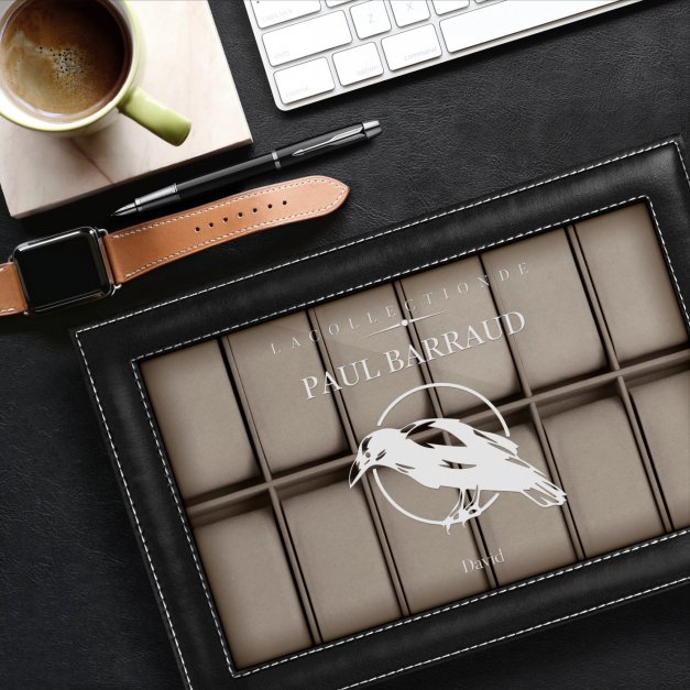 Coffret à montres personnalisé pour l'anniversaire d'un homme