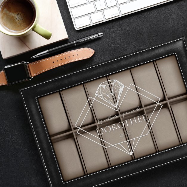 Coffret à montres avec gravure pour l'anniversaire d'une copine