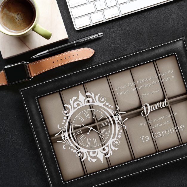 Coffret à montres personnalisé pour un homme pour son 30e anniversaire