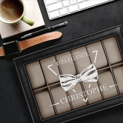 Coffret à montres avec gravure pour l'anniversaire d'un mari