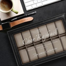 Coffret à montres personnalisé pour un homme pour l'anniversaire de mariage