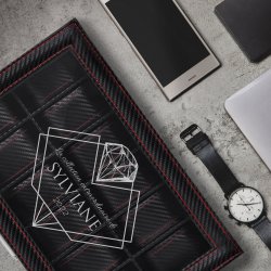 Coffret à montres noir carbone personnalisé pour l'anniversaire d'une femme