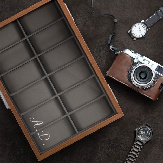 Boîte à montres gravée pour un homme pour l'anniversaire de mariage