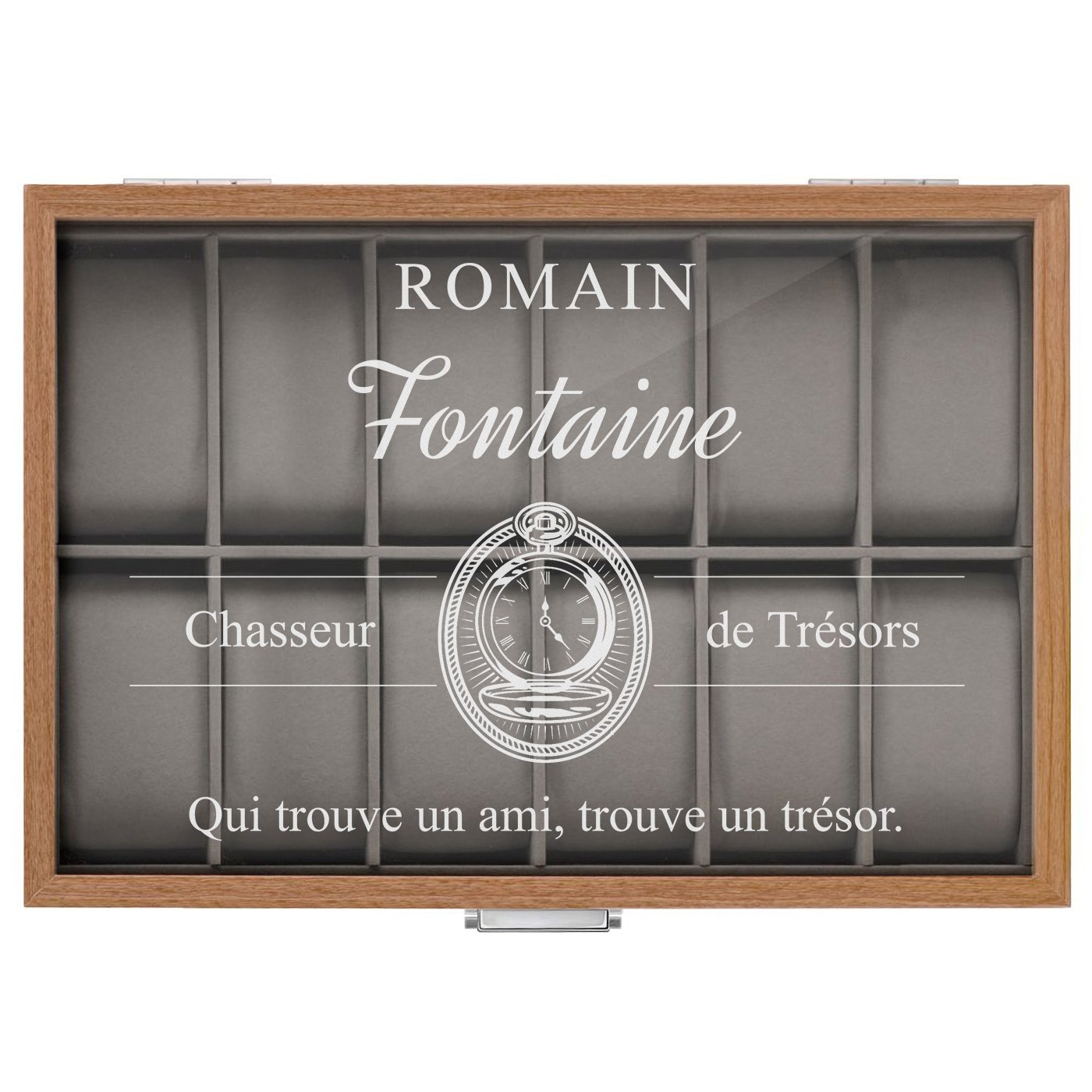 Boîte à montres gravée pour l'anniversaire d'un gentleman