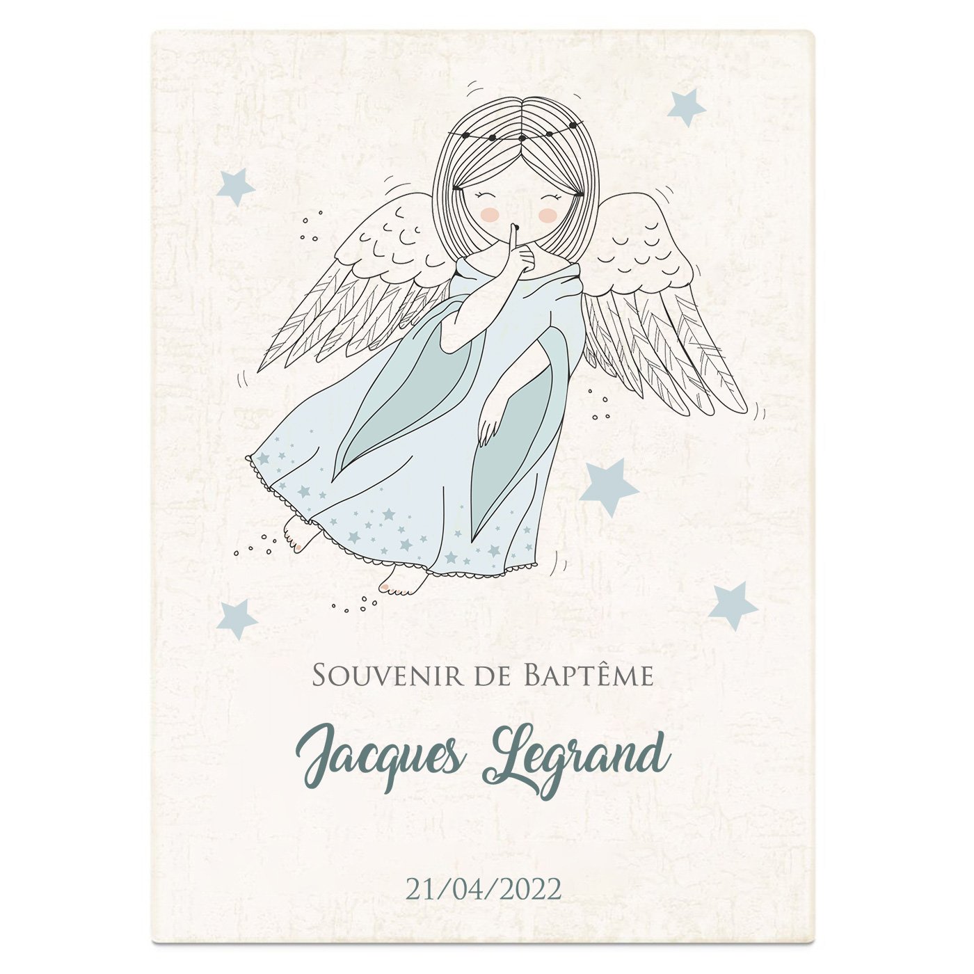 Statuette en cristal 3D avec ourson gravé dans un coffret personnalisé pour garçon baptême