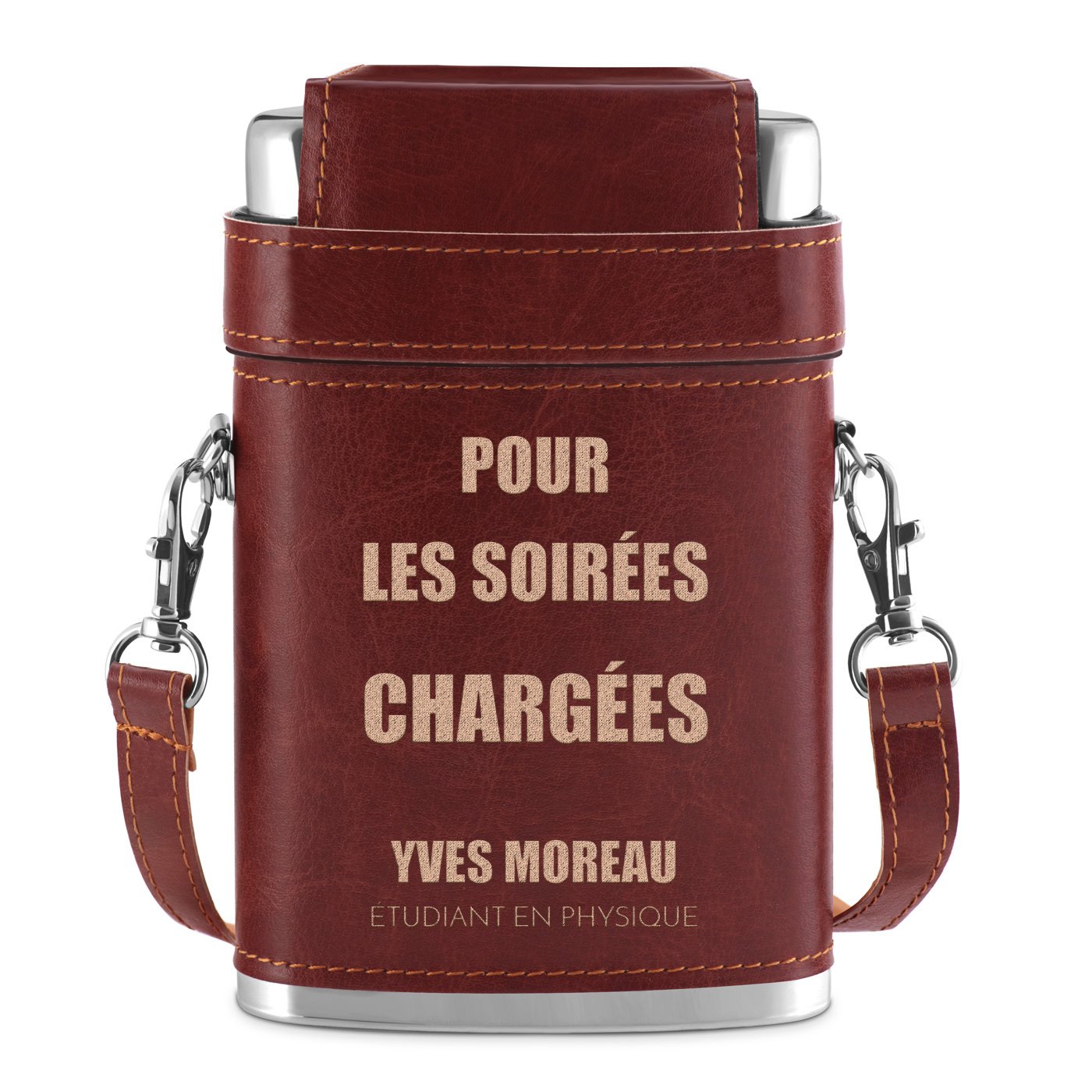 Flasque avec étui et personnalisation pour étudiant