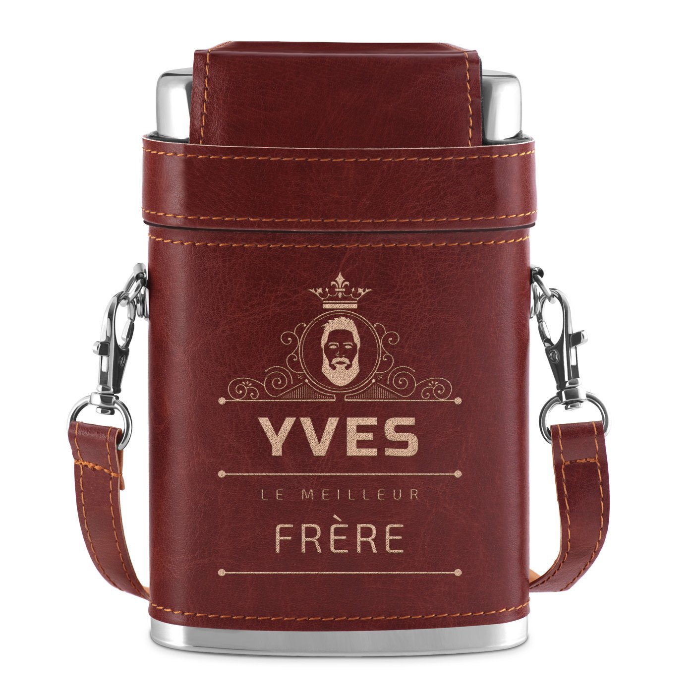 Flasque avec étui et personnalisation pour frère comme remerciement de mariage