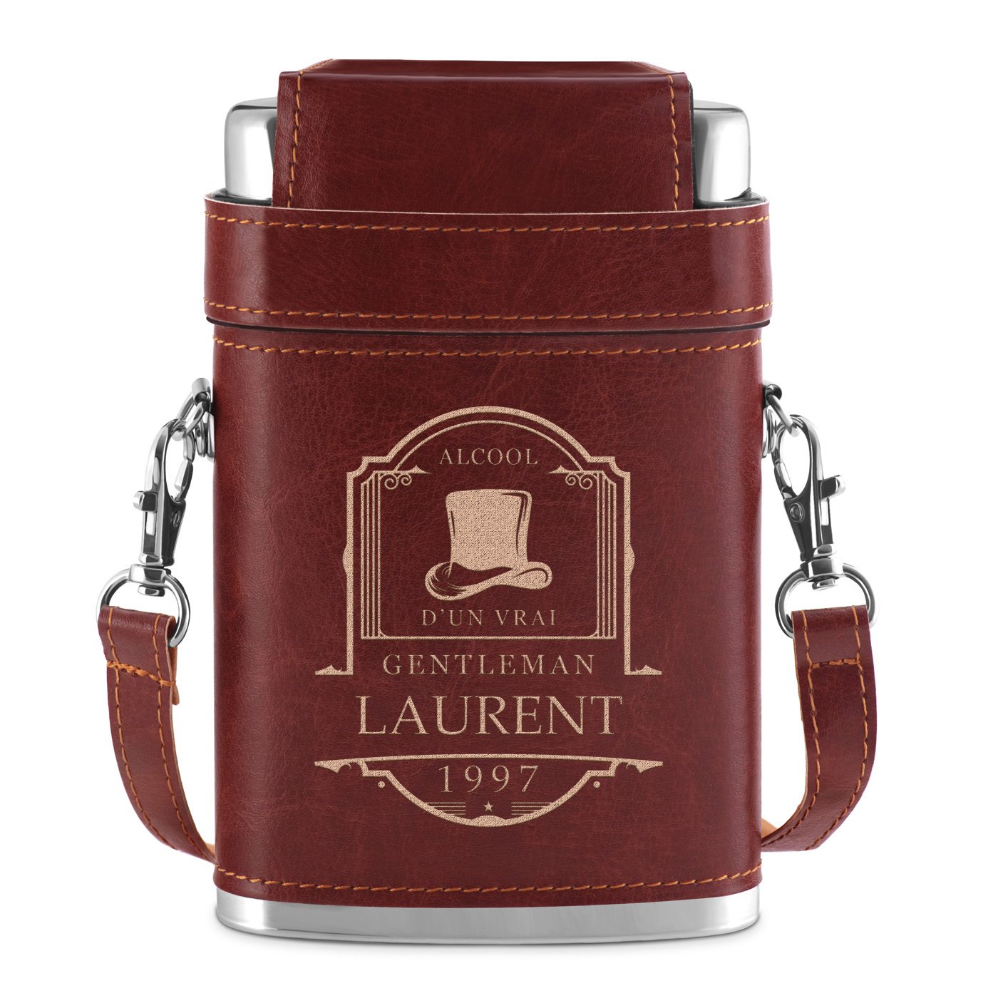 Flasque avec étui et personnalisation pour gentleman
