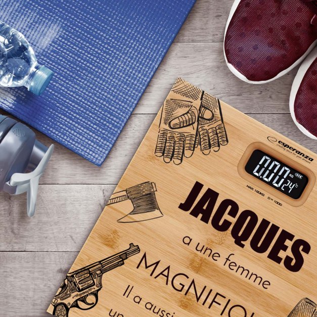 Pèse-personne en bambou personnalisé pour un mari pour l'anniversaire de mariage