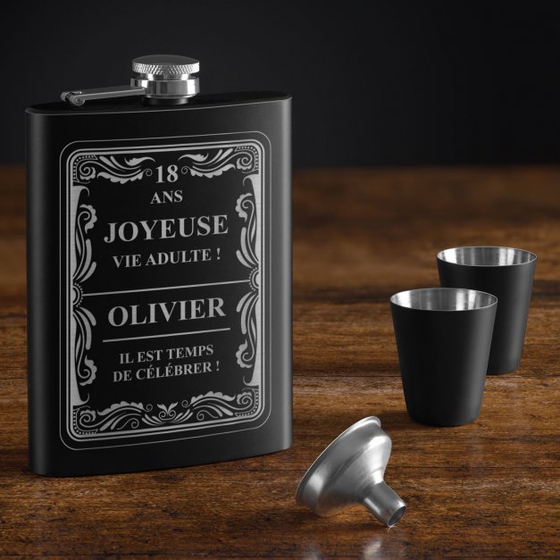 Flasque personnalisable pour lui pour ses 18 ans