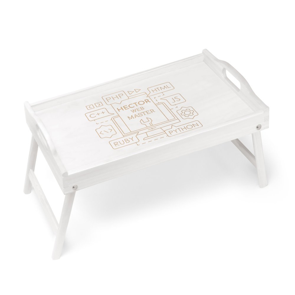 Plateau de lit pliable en bois personnalisé pour l'anniversaire d'un jeune homme