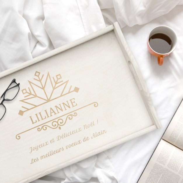Plateau de lit pliable en bois personnalisé pour une amie pour Noël