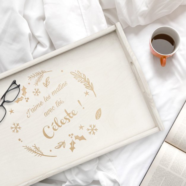 Plateau de lit pliable en bois personnalisé pour elle pour Noël