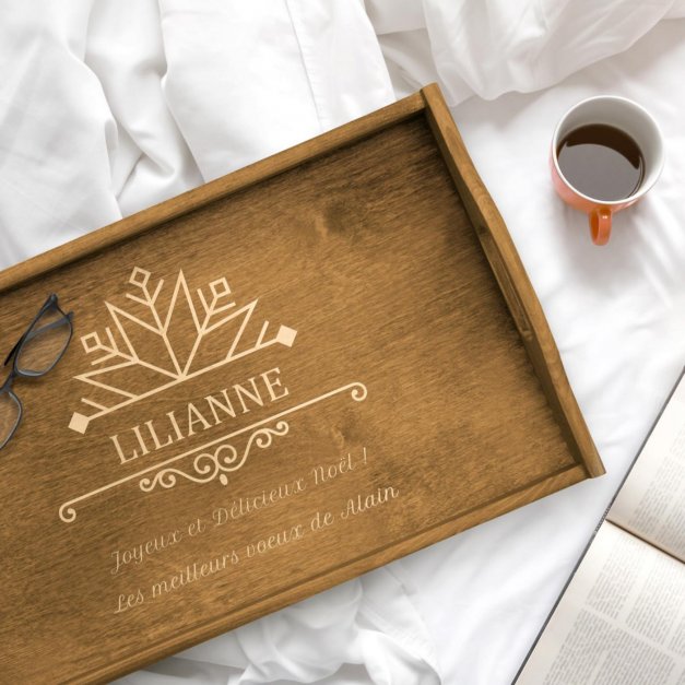 Plateau de lit en bois personnalisé pour elle pour Noël