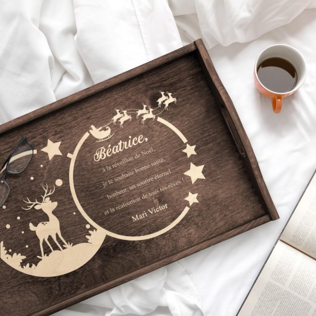 Plateau de lit personnalisé pour une femme pour Noël