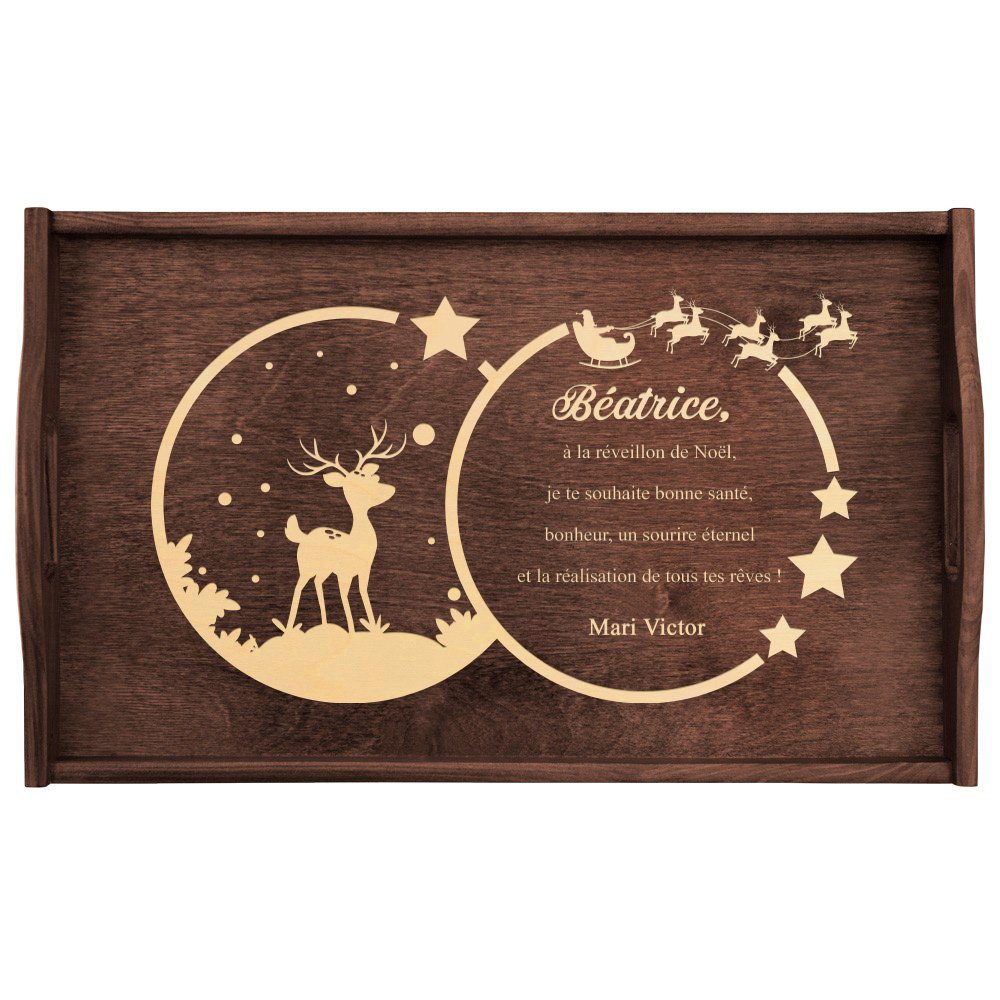Plateau de lit personnalisé pour une femme pour Noël