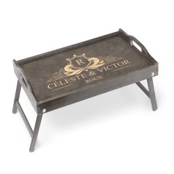 Plateau de lit pliable personnalisé pour un couple pour l'anniversaire de mariage