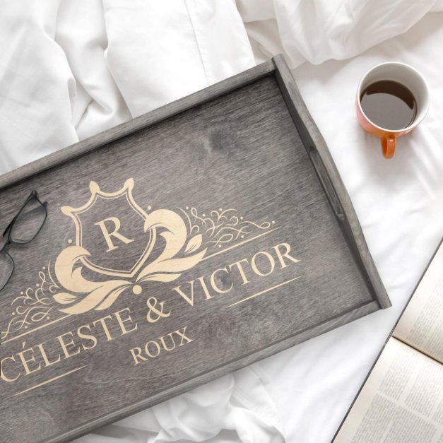 Plateau de lit pliable personnalisé pour un couple pour l'anniversaire de mariage