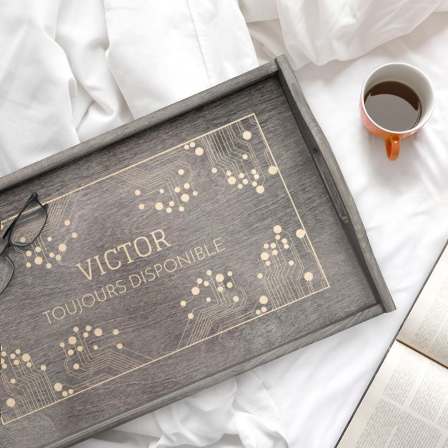 Plateau de lit pliable personnalisé pour l'anniversaire d'un mari