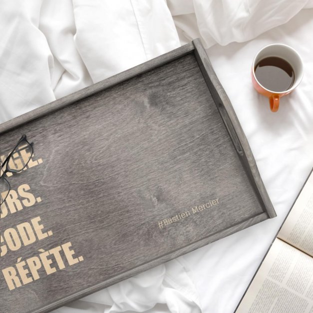 Plateau de lit pliable avec gravure pour l'anniversaire d'un ami