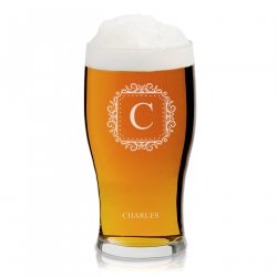 Verre à bière pour homme avec initiale gravée