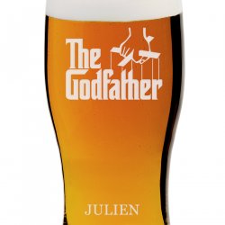 Verre à bière avec gravure pour parrain fan de cinéma